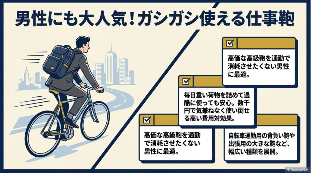 毎日気兼ねなくガシガシ使えるコストパフォーマンスの高いメンズ向け商品