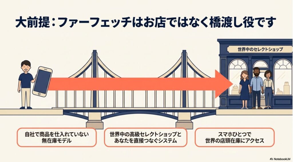 世界中のセレクトショップと消費者を繋ぐ図解