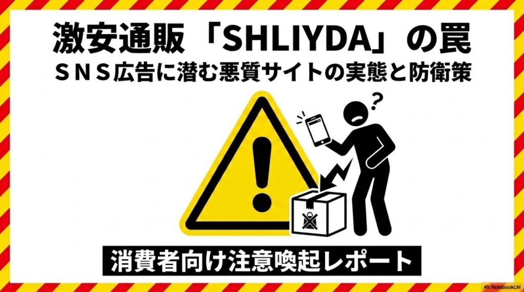 悪質通販サイトの被害を防ぐための警告イメージ
