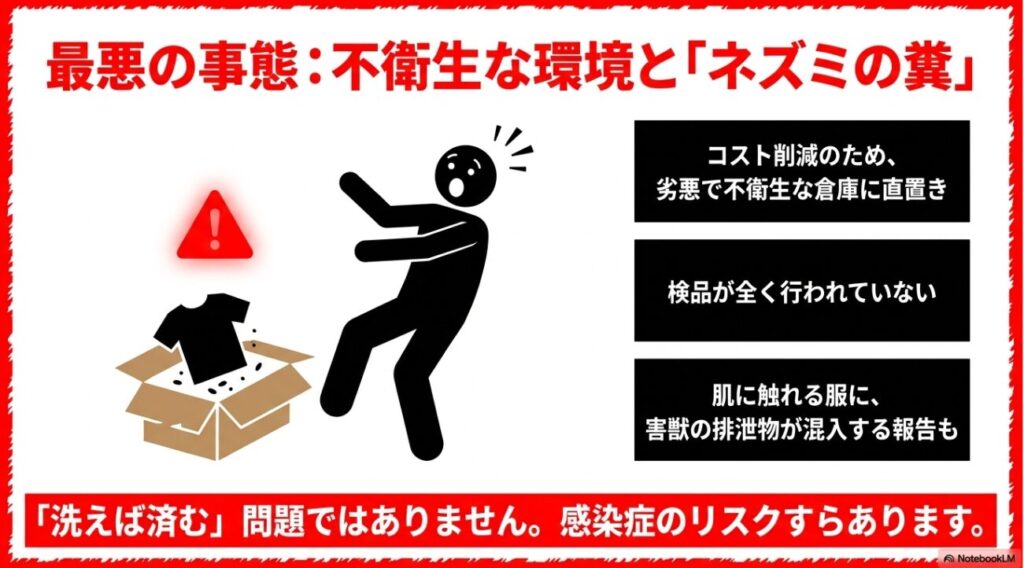 不衛生な環境で梱包され害獣の排泄物が入っていた衝撃の報告