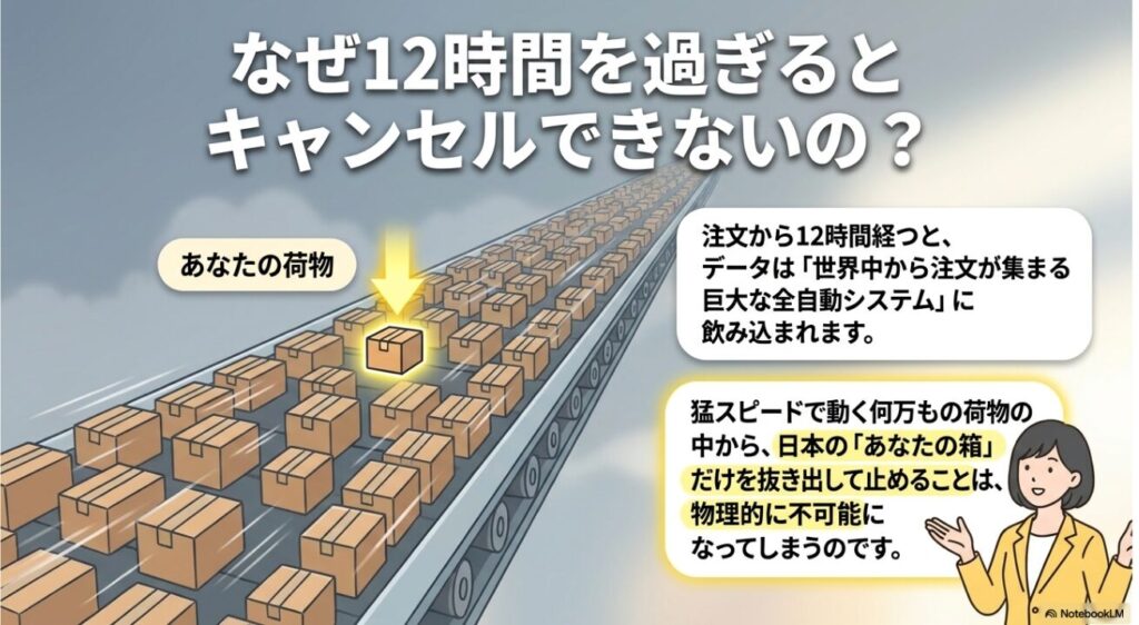 世界中からの注文が全自動システムで処理される様子
