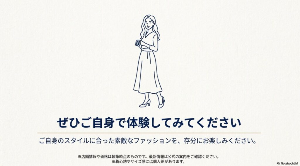 クリアの服を取り入れて毎日のコーディネートを楽しむ女性のイラスト