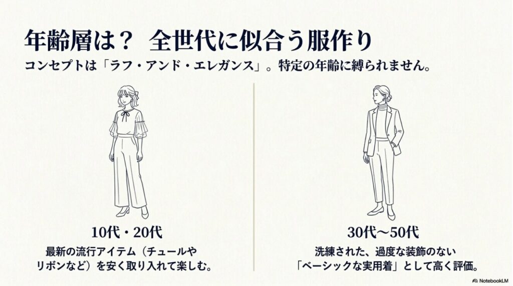10代若者から50代の大人まで全世代に対応するブランドコンセプト