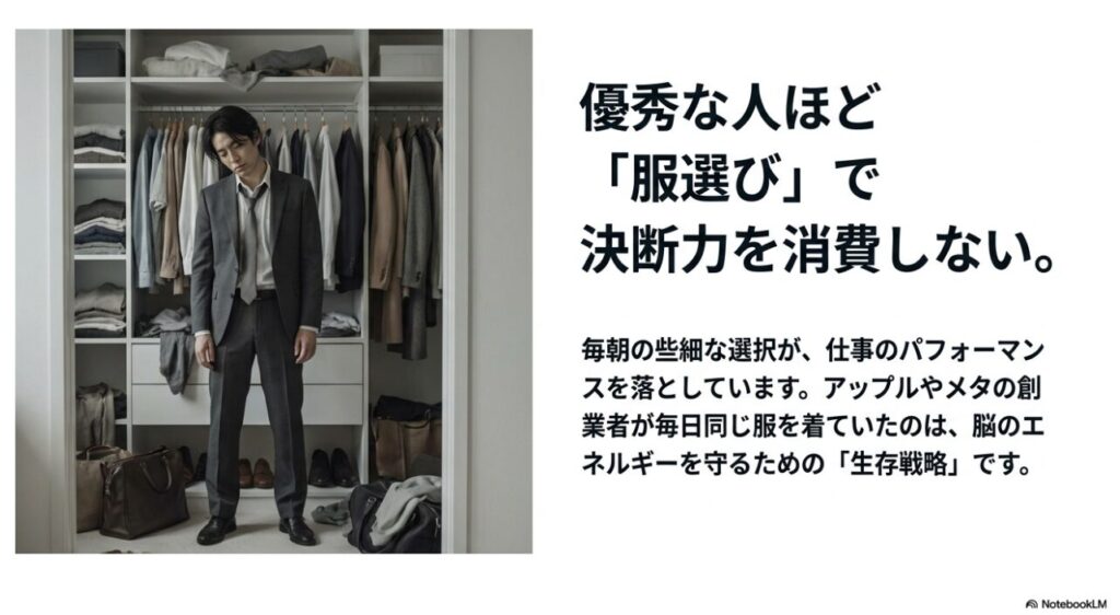 毎朝の服選びによる決断疲れを防ぐ生存戦略