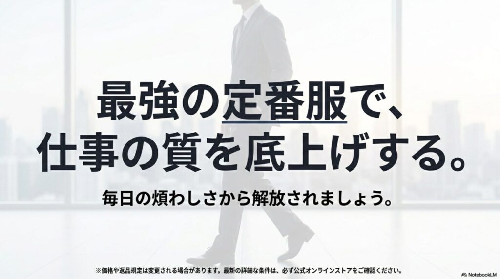 毎日の煩わしさから解放して仕事の質を底上げする定番服