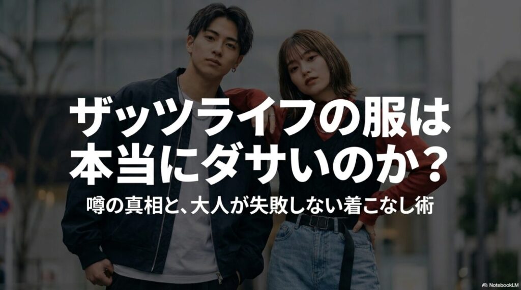 ザッツライフの服は本当にダサいのか噂の真相と大人が失敗しない着こなし術を解説したスライド