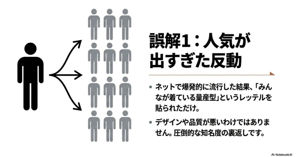 爆発的な流行による量産型というレッテルが貼られたという誤解