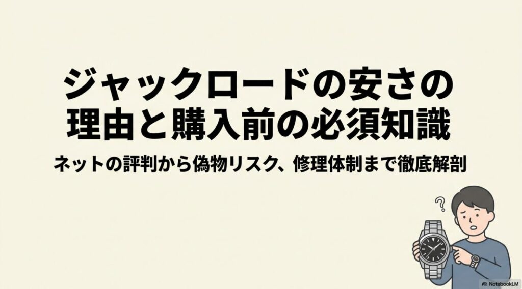 疑問を持つ男性と高級時計のイラスト画像