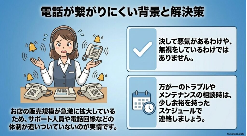 鳴り響く電話に対応するオペレーターのイラスト