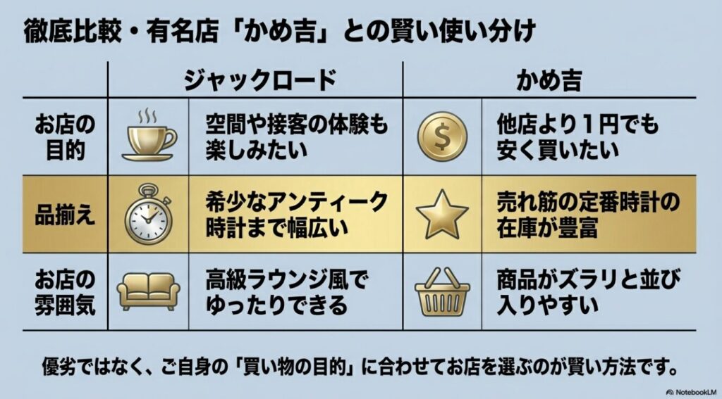 有名並行輸入店同士の特徴一覧表