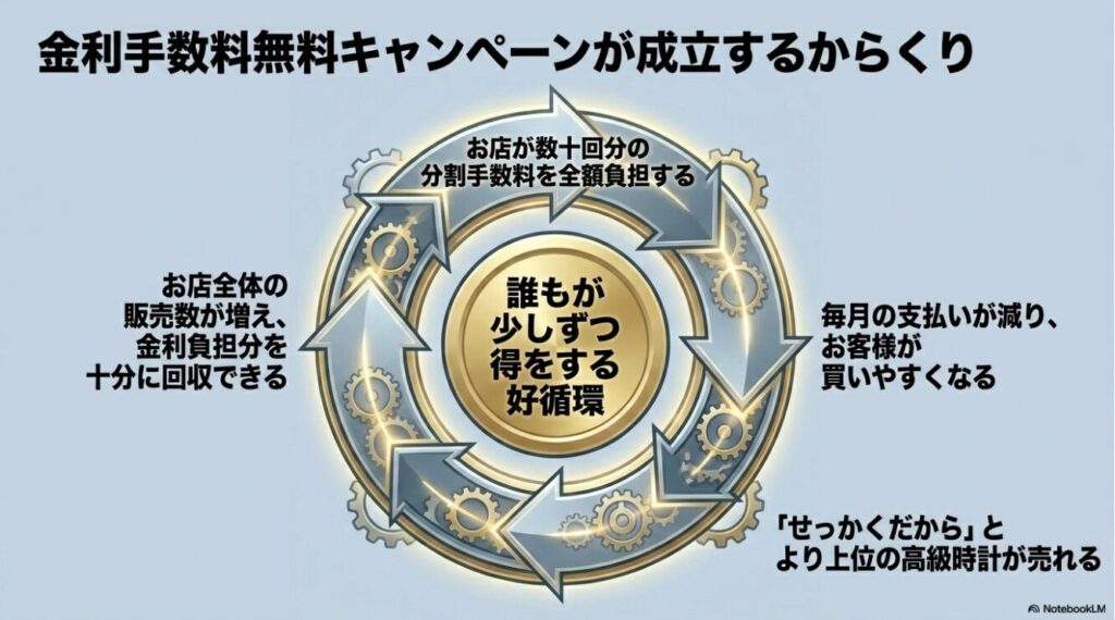 販売数増加による好循環を示すサイクル図式