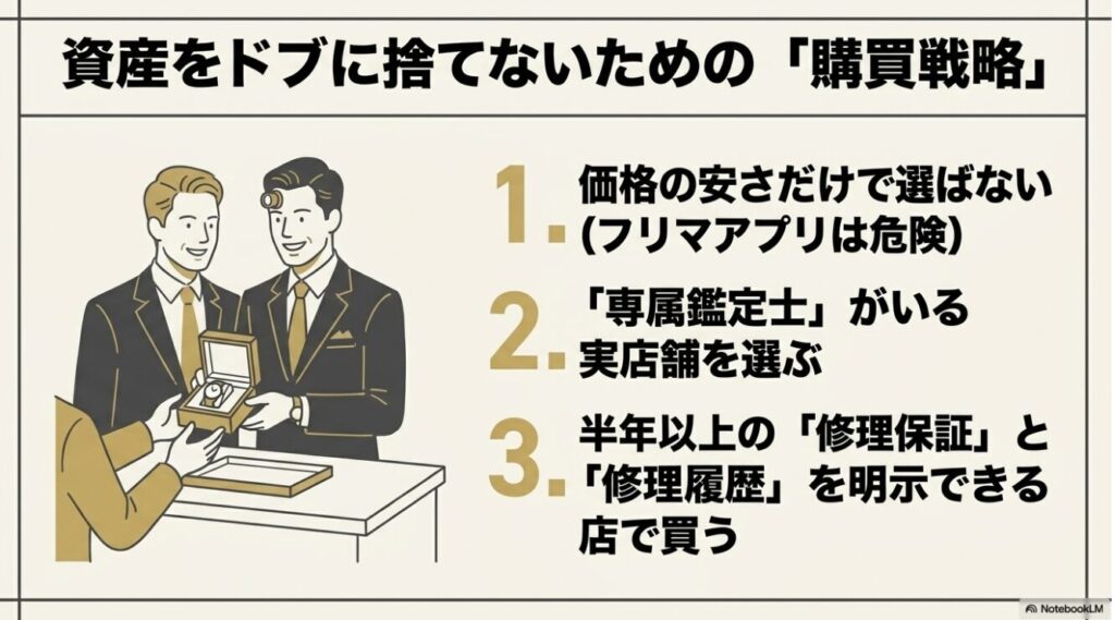 専属鑑定士の有無や修理保証を基準とした安全な店舗の選択