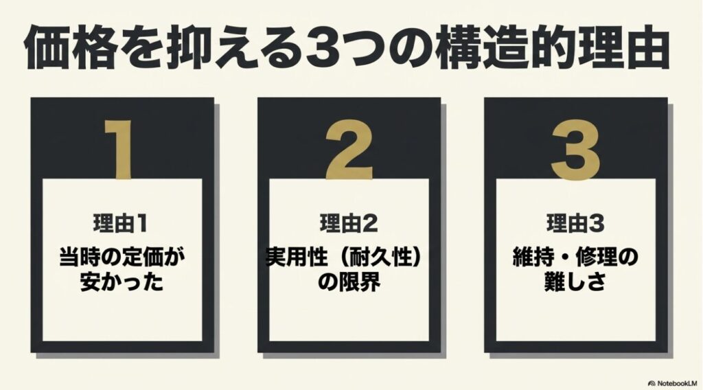 当時の定価や耐久性など時計が安い理由の概要