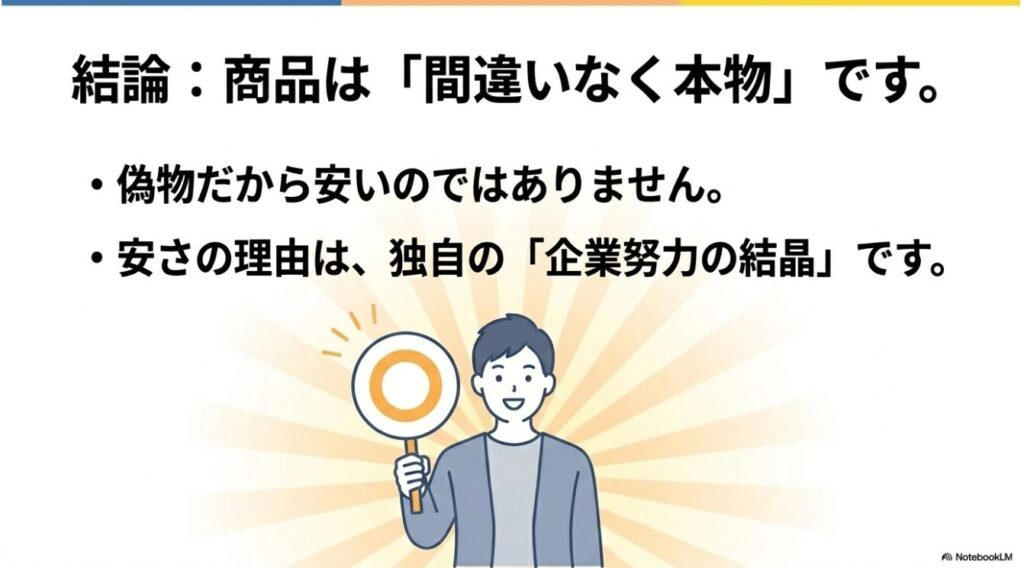 独自の企業努力によって安さを実現した確かなブランド品