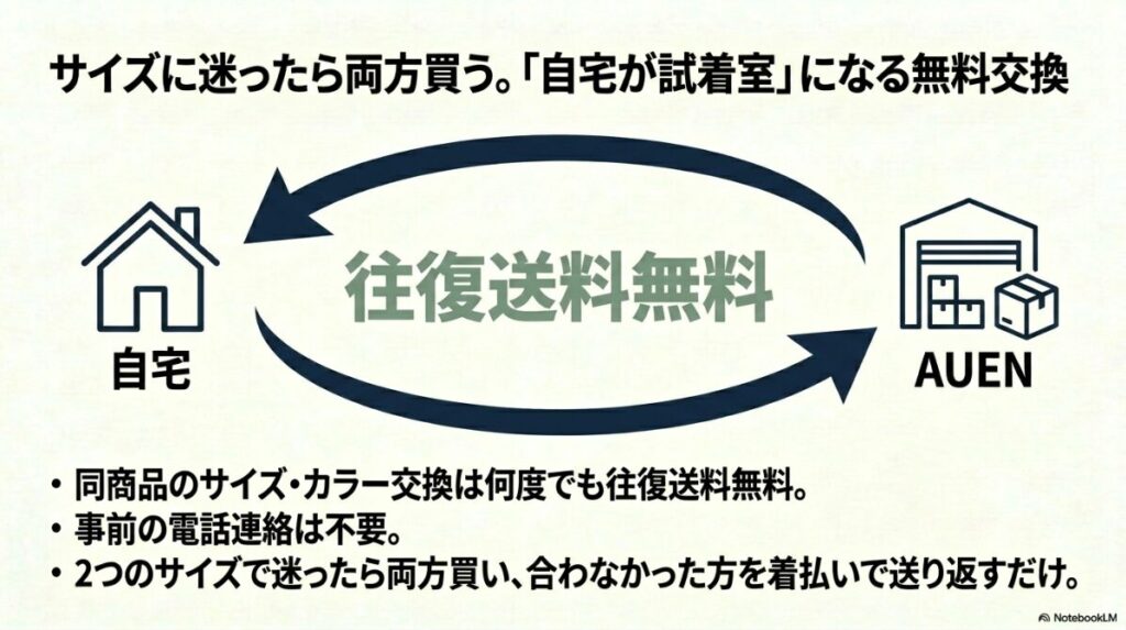 迷ったら両方買って合わない方を無料で送り返せるシステム
