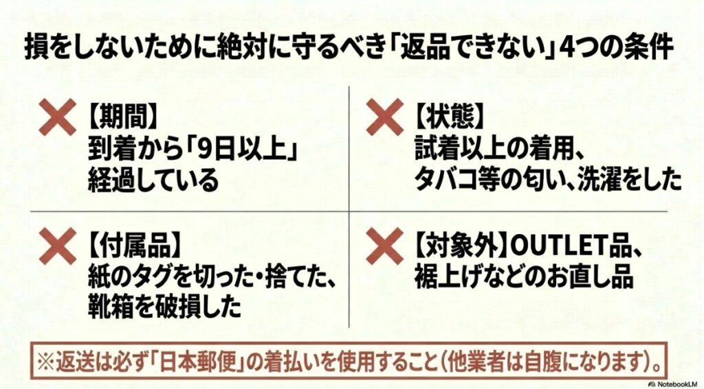 期間や状態など返品交換ができなくなる具体的なケース