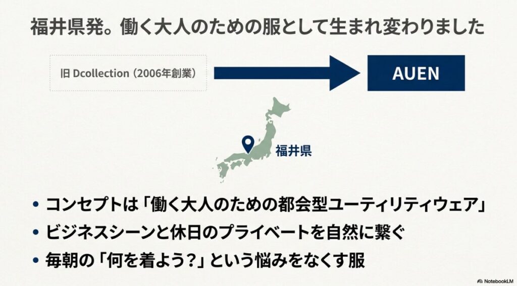 福井県発の働く大人のための服として生まれ変わった新コンセプト
