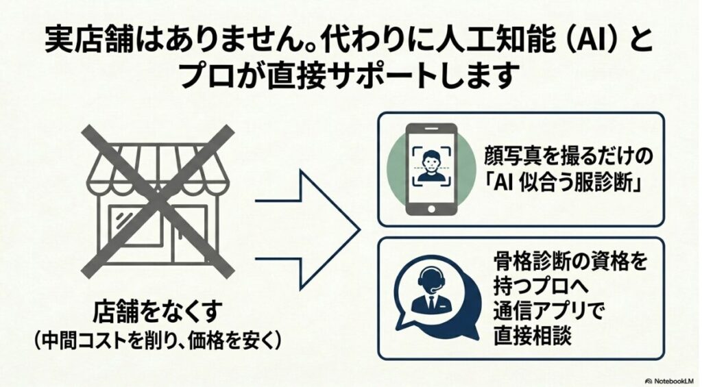実店舗の代わりに顔写真診断とプロへの直接相談で不安を解消