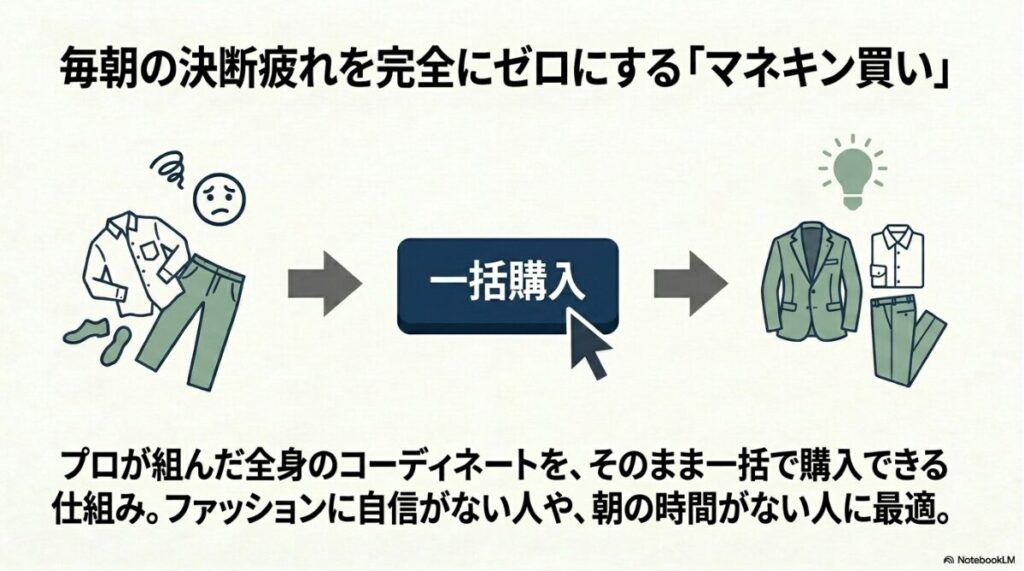 プロのコーディネートを一括購入できる時短システム