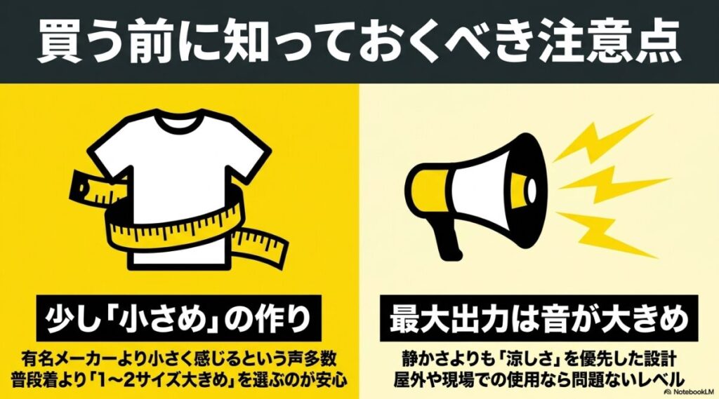 小さめの作りやファンの音など購入前に把握すべき点