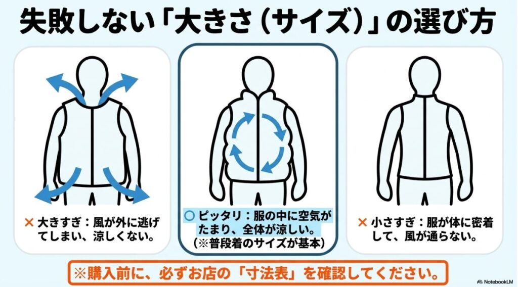 風を逃がさず適度に空気をためるピッタリ寸法の重要性