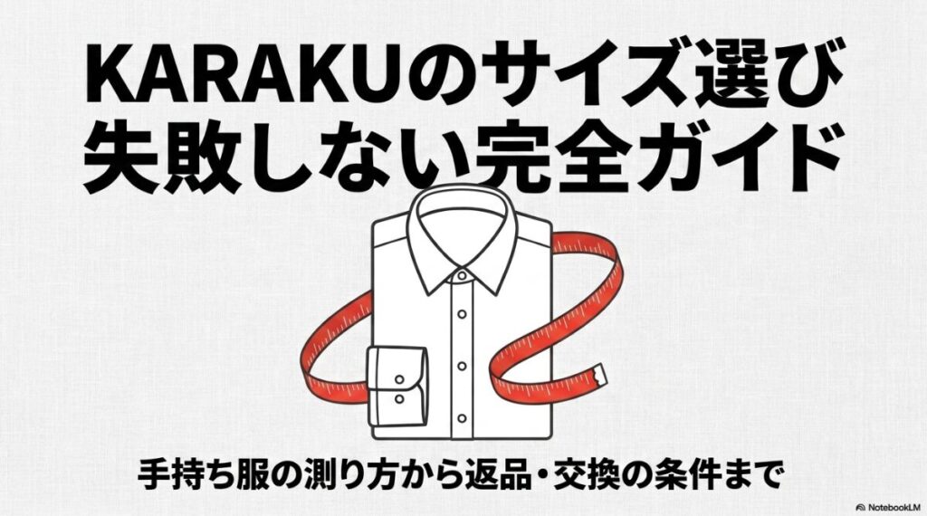 手持ち服の測り方から返品交換の条件までを解説したガイド表紙