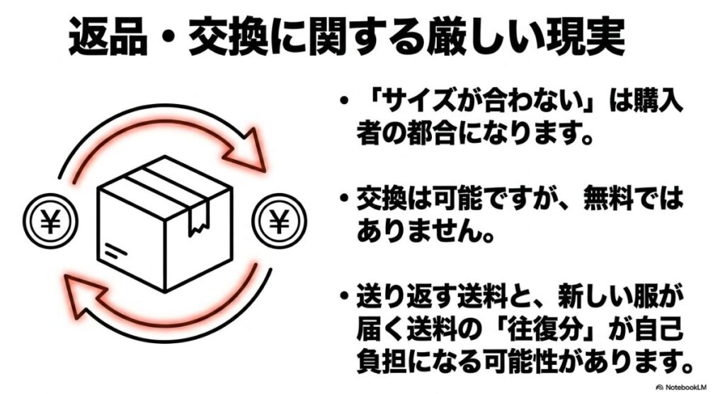 自己都合の交換が無料ではないという厳しい現実への警告
