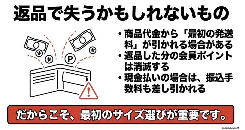 商品代金全額が返金されるとは限らないことへの事前確認