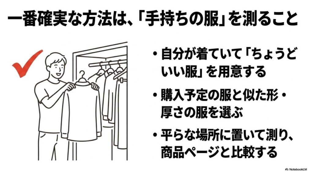 自分の体型に合った服の実寸を測る手順の解説