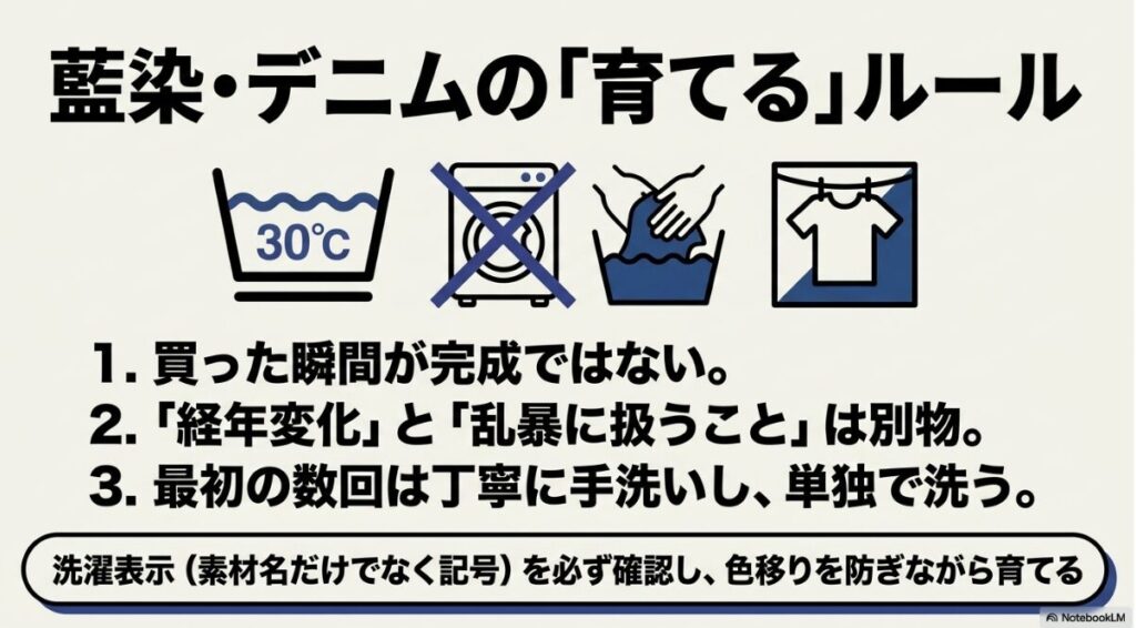 経年変化を楽しむための正しい手入れと色移り防止の注意点