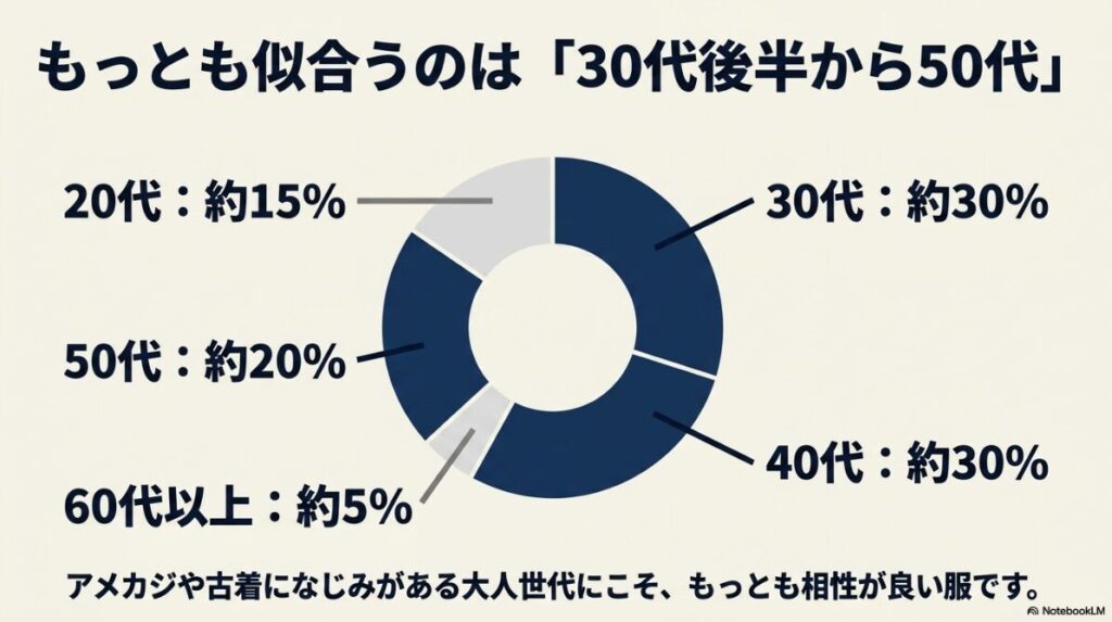 KARAKU愛用者の年代別構成を予想した円グラフ