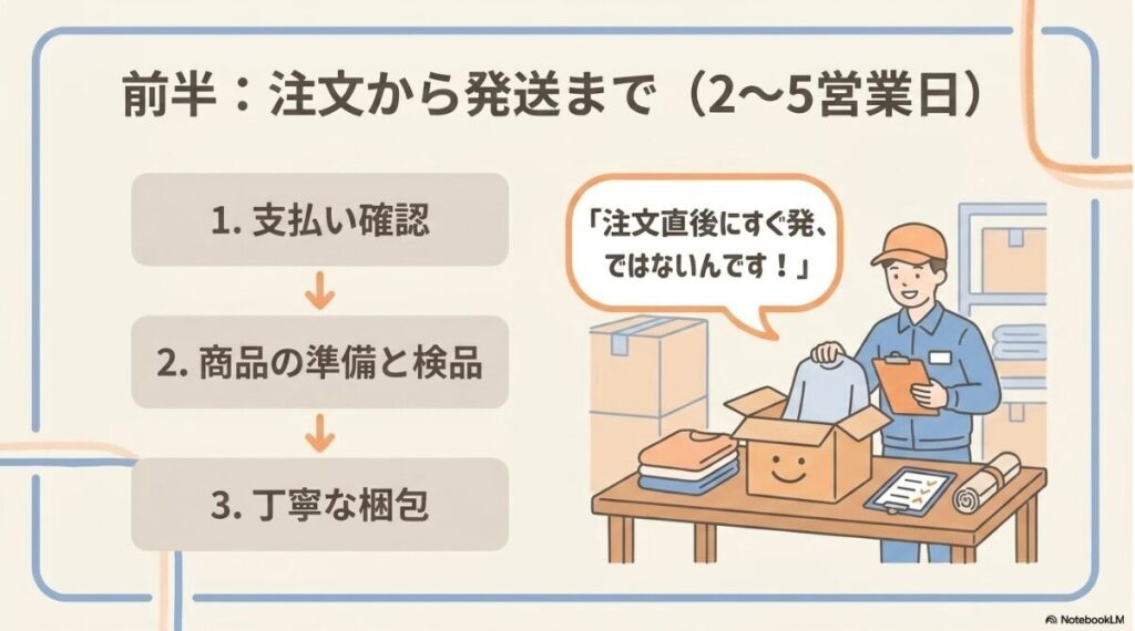 支払い確認から商品の準備と検品そして梱包までにかかる日数の解説