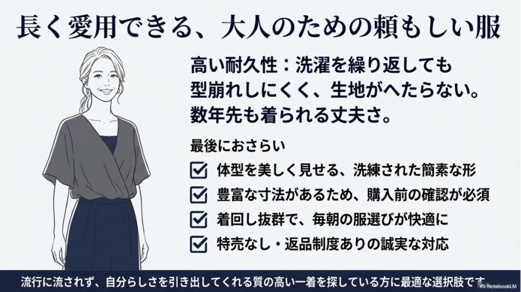 型崩れしにくい上質な作りと口コミで高く評価される要点の総まとめ