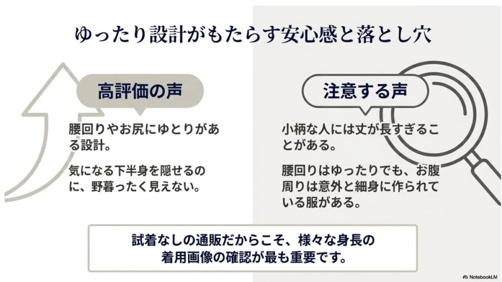 体型カバーの利点や小柄な方が丈感で失敗しないためのポイント