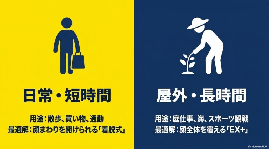 用途別におすすめする着脱式とEXプラスの違い
