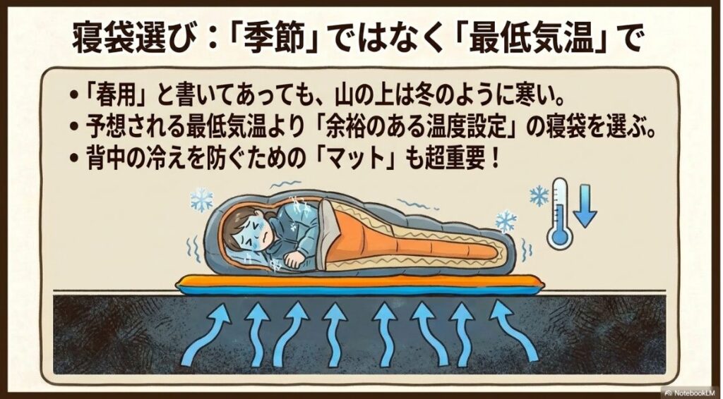 季節表示を過信せず底冷え対策のマットとセットで準備する重要性