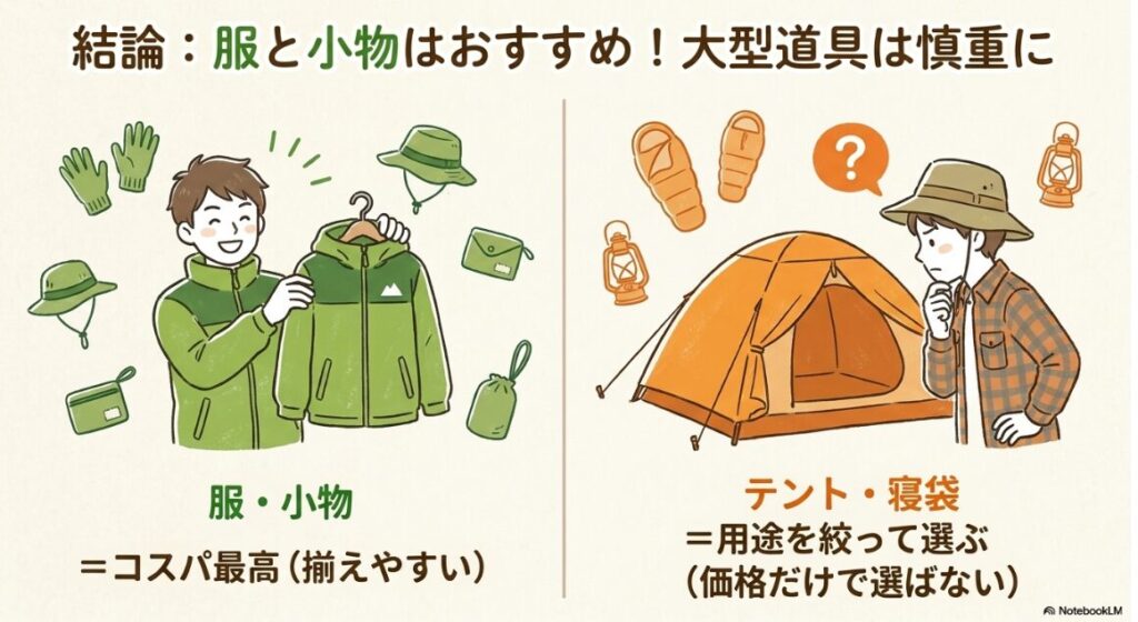 アイテムのカテゴリによってワークマン製品をおすすめできるかどうかの総評