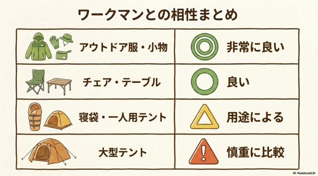 アウトドア服から大型テントまでジャンルごとの判断基準まとめ