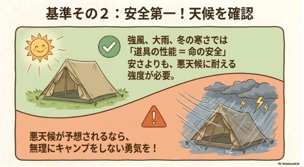 強風や大雨など過酷な環境下で求められる安全性を最優先した選び方