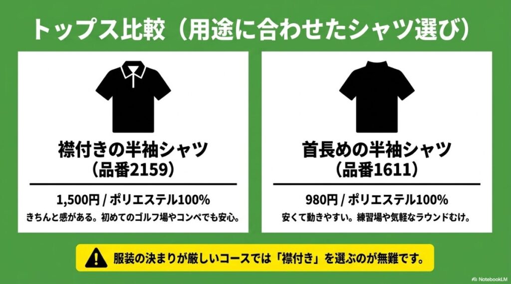 きちんと感のある襟付きと動きやすいモックネックの特徴