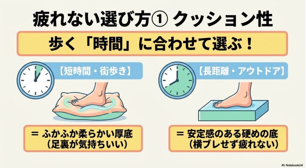クッション性に着目した疲れにくい選び方