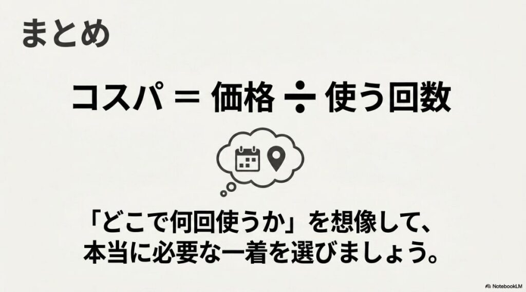 使う場面と回数を想像して本当に必要な一着を見極める方法
