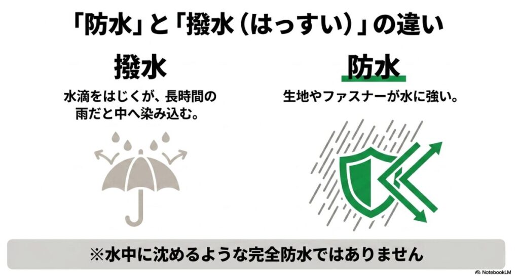雨の日の対策に必要な防水と撥水の違い