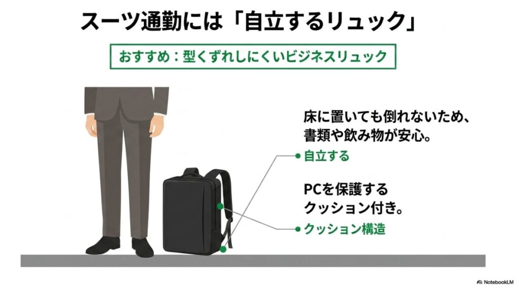 書類やPCを守る通勤向けバッグの特徴