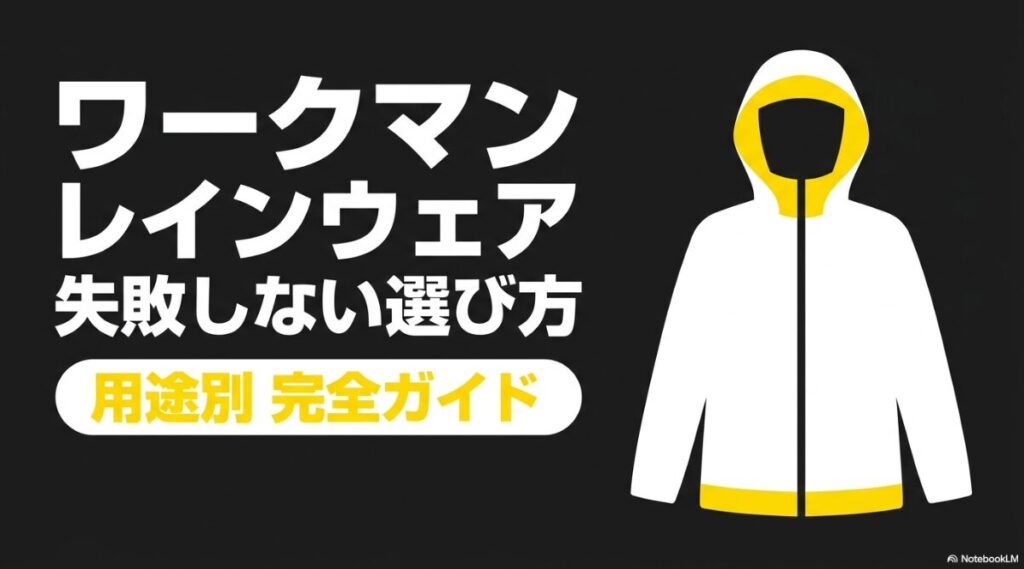 目的に合わせたワークマン雨具の正しい選び方