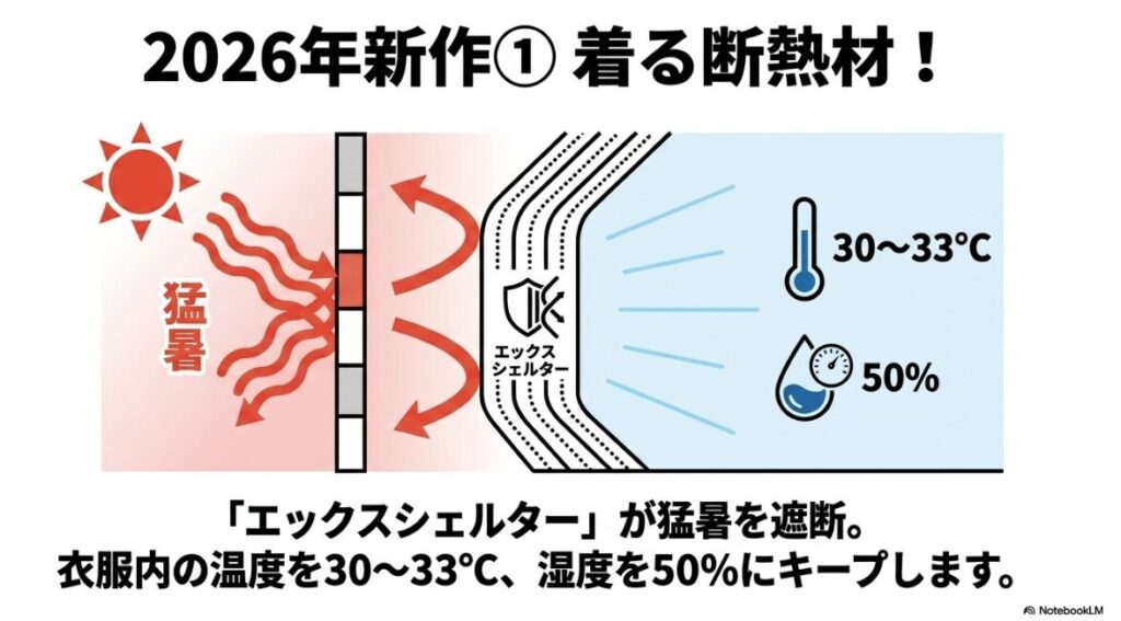 猛暑の熱気を遮断して涼しさをキープするエックスシェルター