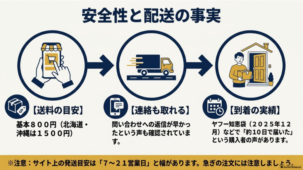 SOLEAの送料や問い合わせ対応を含めた安全性の根拠