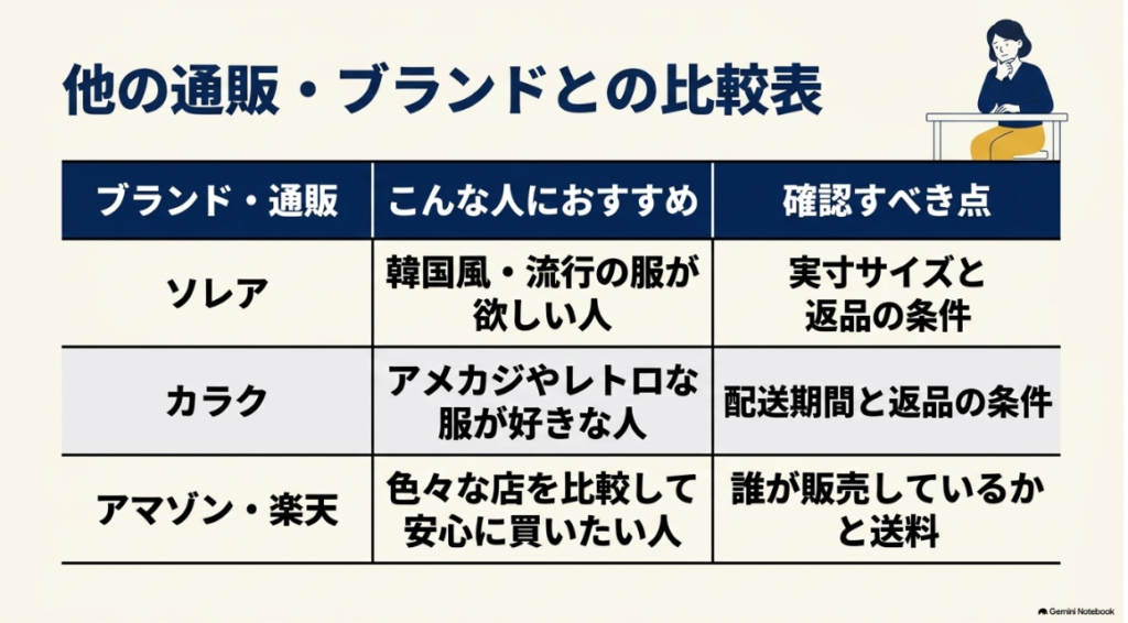 自分の目的に合ったSOLEAと他ファッションサイトの選び方