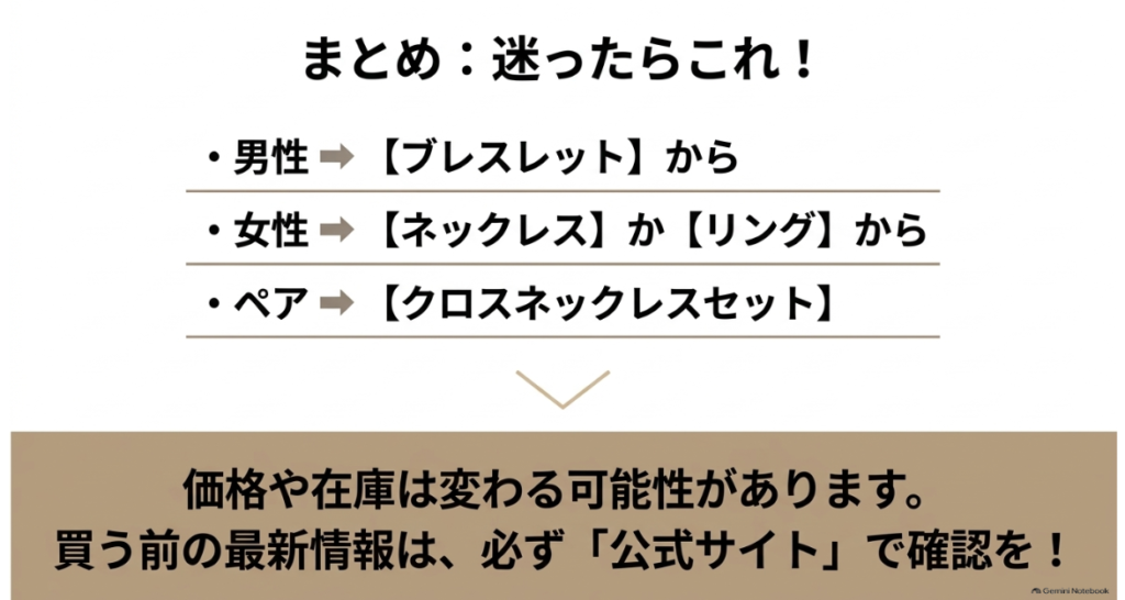 メンズ女性ペア別に迷ったときのおすすめ商品