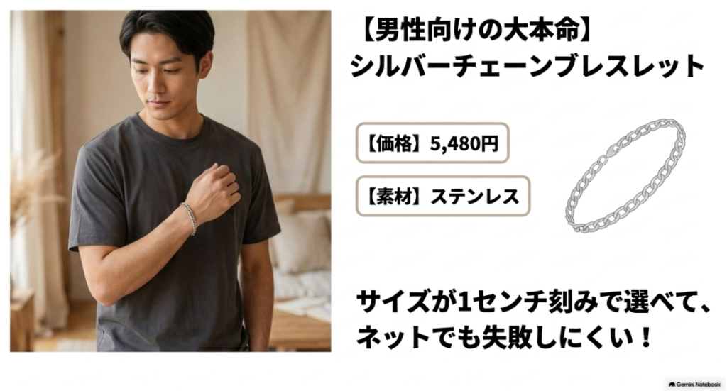 サイズを選びやすいLIBASEのメンズブレスレット